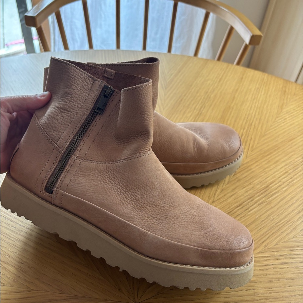 UGG Deconstructed Mini Leather Boots